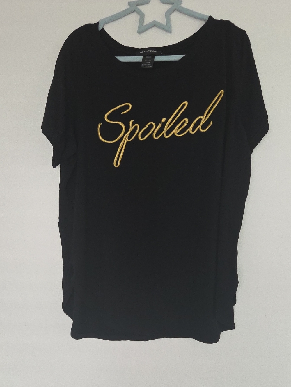 Ashley Stewart Black Tee with Trim